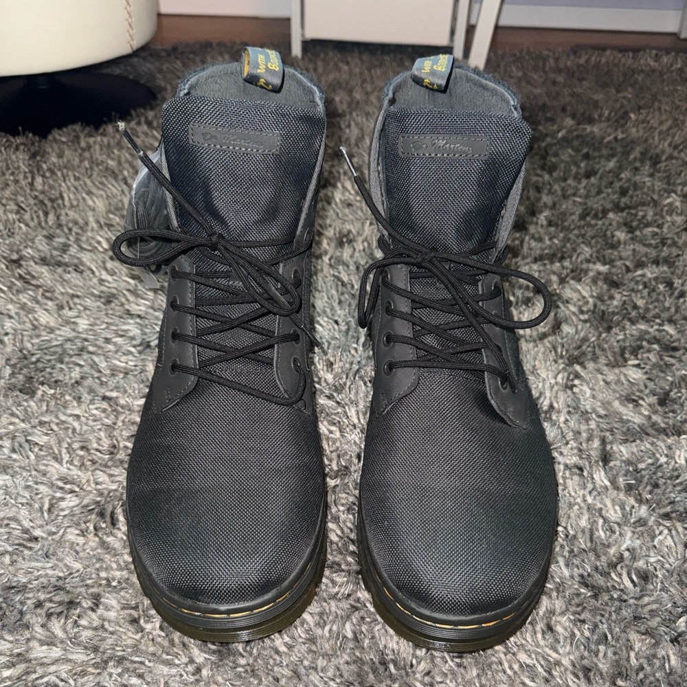 Dr. Martens Black Lace-Up Canvas Combat Boots